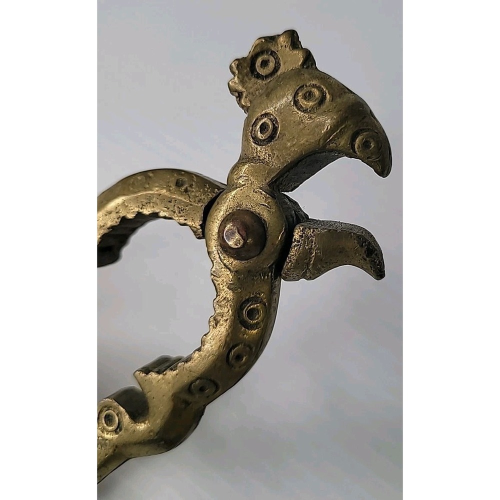 Vintage Brass Rooster Chicken Head Nut Cracker Bottle Opener Kitchen Gadget - Picture 6 of 6